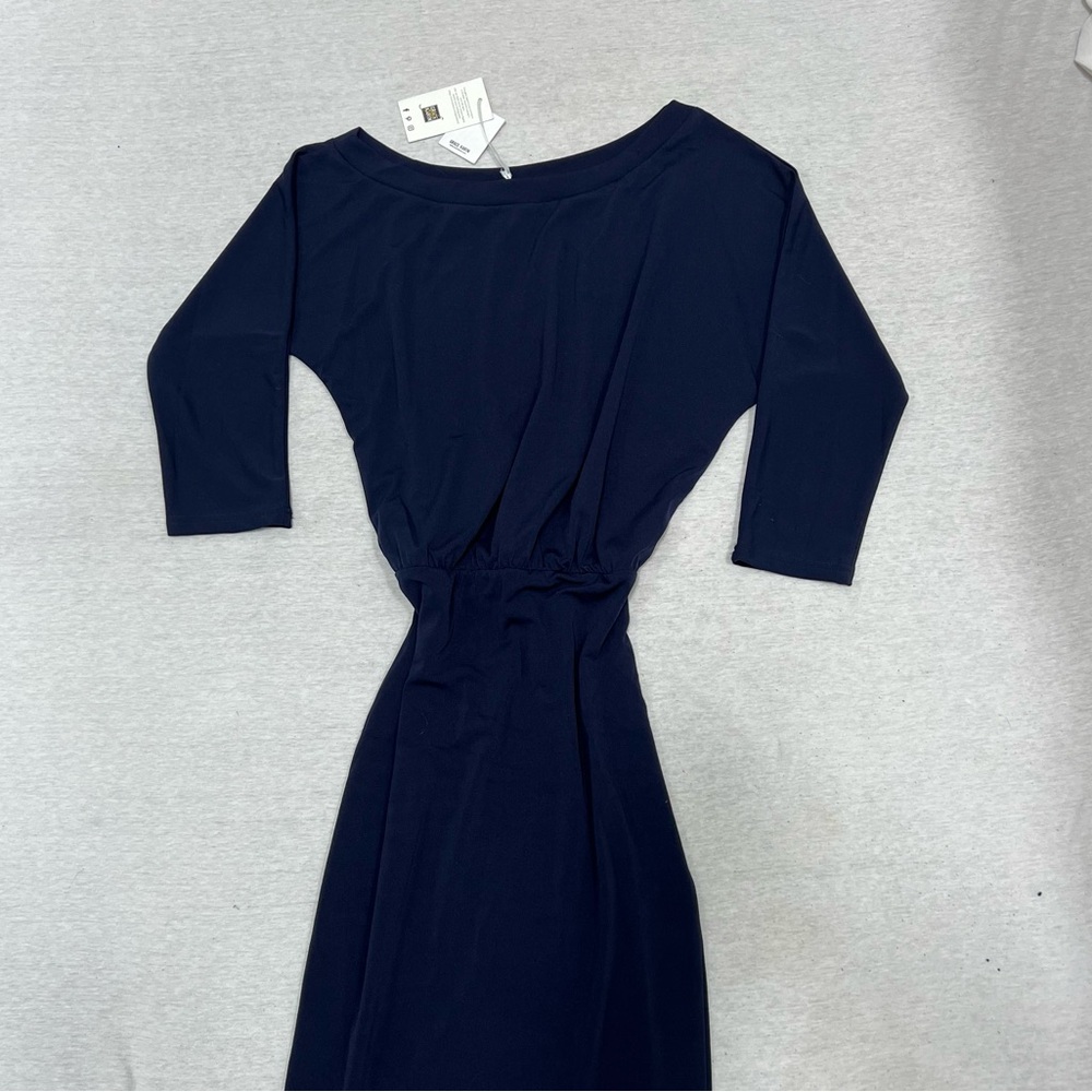 Grace Karin Long Sleeve Navy Blue Midi Dress